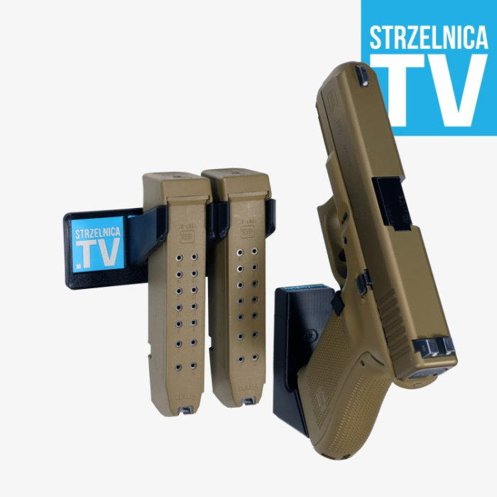 Szafa Kwiatka Uchwyt na Pistolet GLOCK i 2 Magaznki (Glock 17/19 X/34/45) - HoldmyMag uchwyt magnetyczny